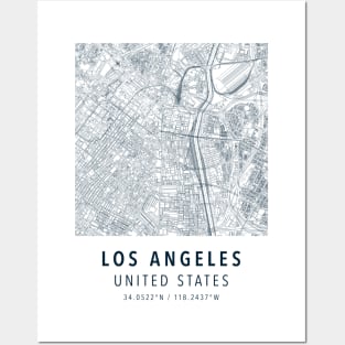 los angeles simple map Posters and Art